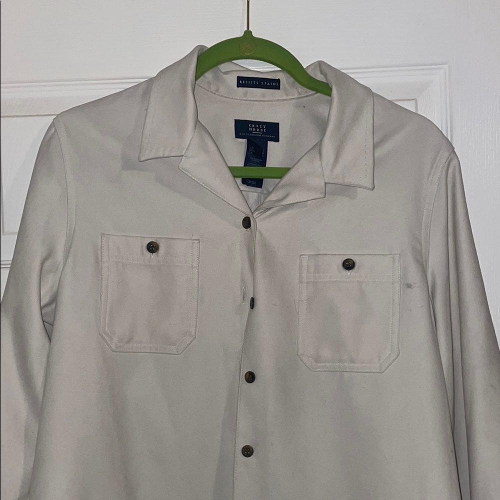 Liz Claiborne Cream Lightweight Shirt Jacket
